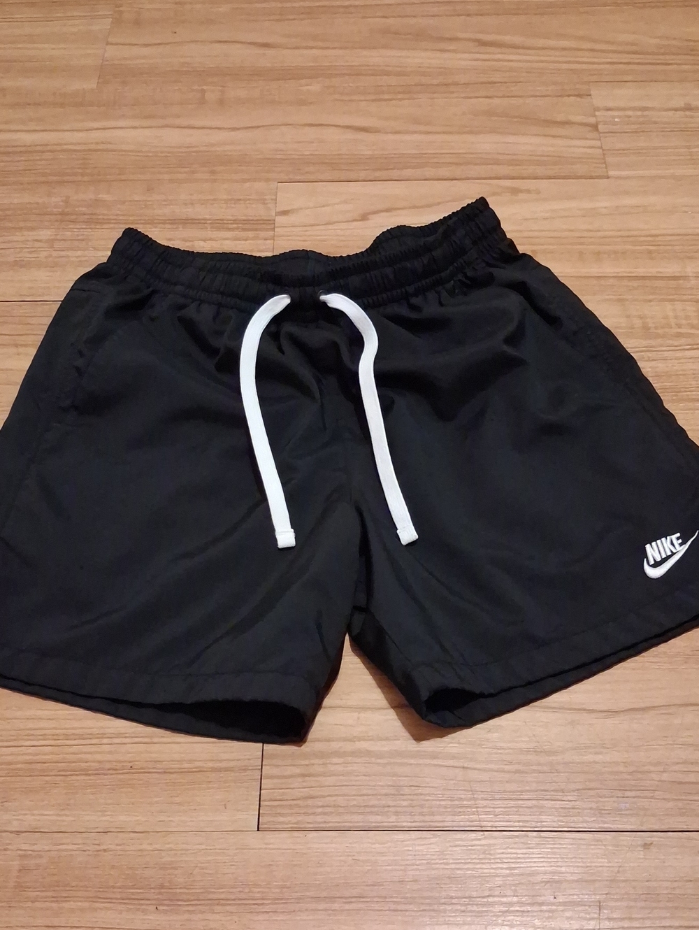 Nike Men’s Black Athletic Shorts with White Drawcord